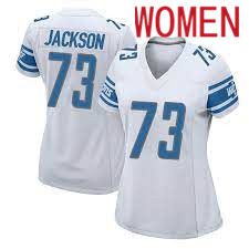 Women Detroit Lions #73 Jonah Jackson Nike White Game NFL Jersey->women nfl jersey->Women Jersey